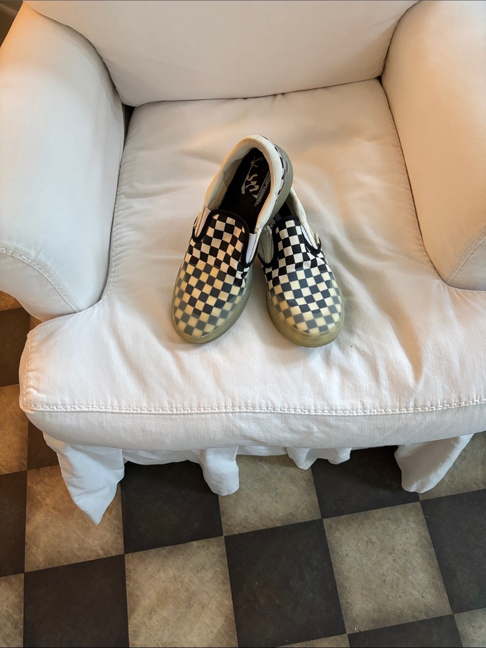 Vans Checkerboard Slip-On Sneakers - Black & White
